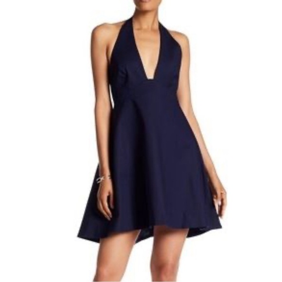 Halston Heritage Navy Halter Dress, Midnight size NWOT Size 2 - Picture 2 of 11